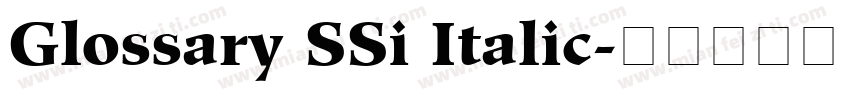 Glossary SSi Italic字体转换